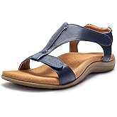 PARTY Women's Open Toe Sandals Arch Support and Adjustable Straps Comfortable Sandals for Walking,BLUE,9