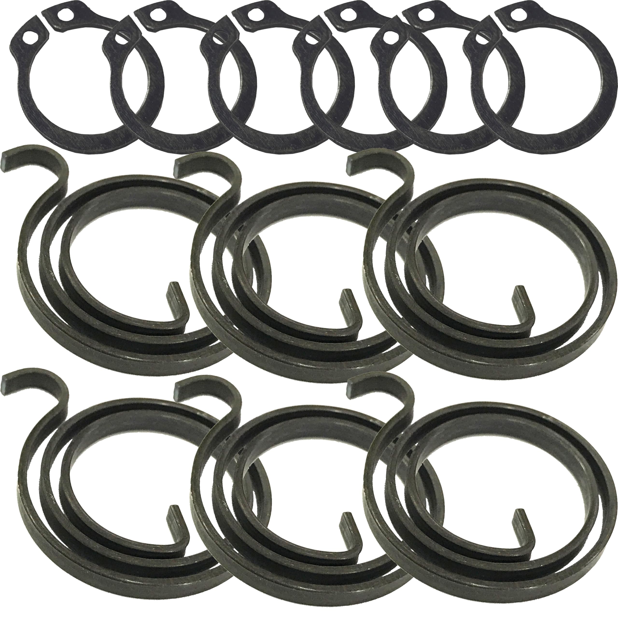 Universal Hardware 2.5 Turns Door Handle Springs Replacement Kit, 3mm Thick Spring and Circlip (6 Springs 6 Circlips)