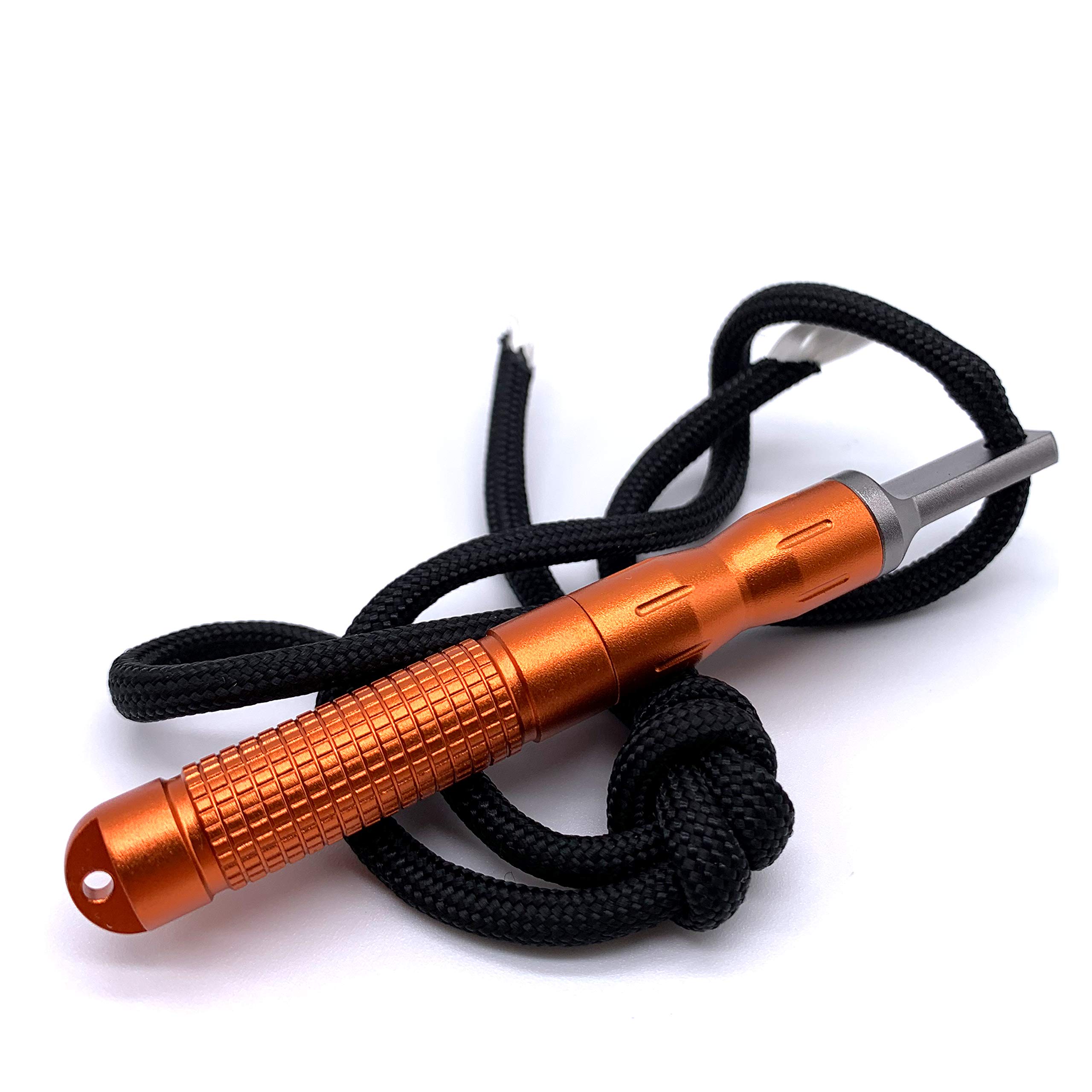 Forest Fundamentals Ferro Rod Fire Steel & Striker | Aluminium EDC Nano Ferrocerium Rod | Free Spare Parts | Waterproof Ultra Small Fire Starter | Bushcraft Camping Fire Lighting (Orange)