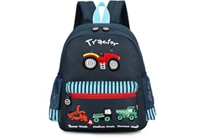 willikiva Cute Zoo Little 3d Backpack Kids Backpack for Boys and Girls Toddler Backpack Waterproof Preschool(Deep Blue Car)