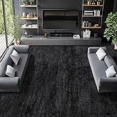 LIANLAM Washable Rug 8x10 Area Rugs for Living Room - Stain Resistant Non-Slip Backing Boho Rug for Bedroom,Durable & Ultra-Thin Vintage Large Area Rug(8x10,Black)