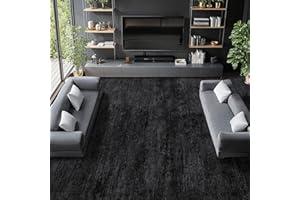 LIANLAM Washable Rug 8x10 Area Rugs for Living Room - Stain Resistant Non-Slip Backing Boho Rug for Bedroom,Durable & Ultra-Thin Vintage Large Area Rug(8x10,Black)