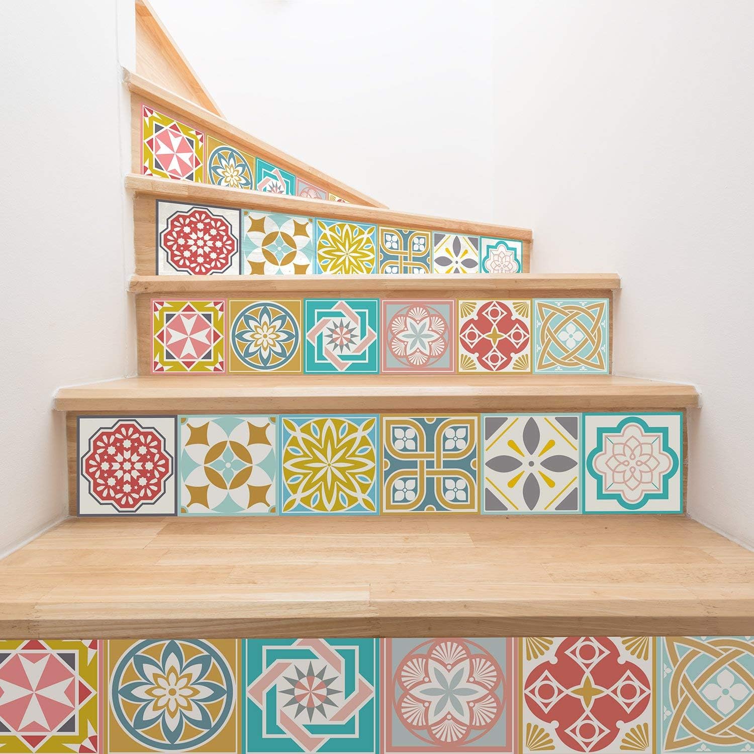 WALPLUS WT1521 Malia Colourful Tiles Mix Wall Stickers - 15 cm x 15 cm - 24 pcs.…, 24 Units - Image 3
