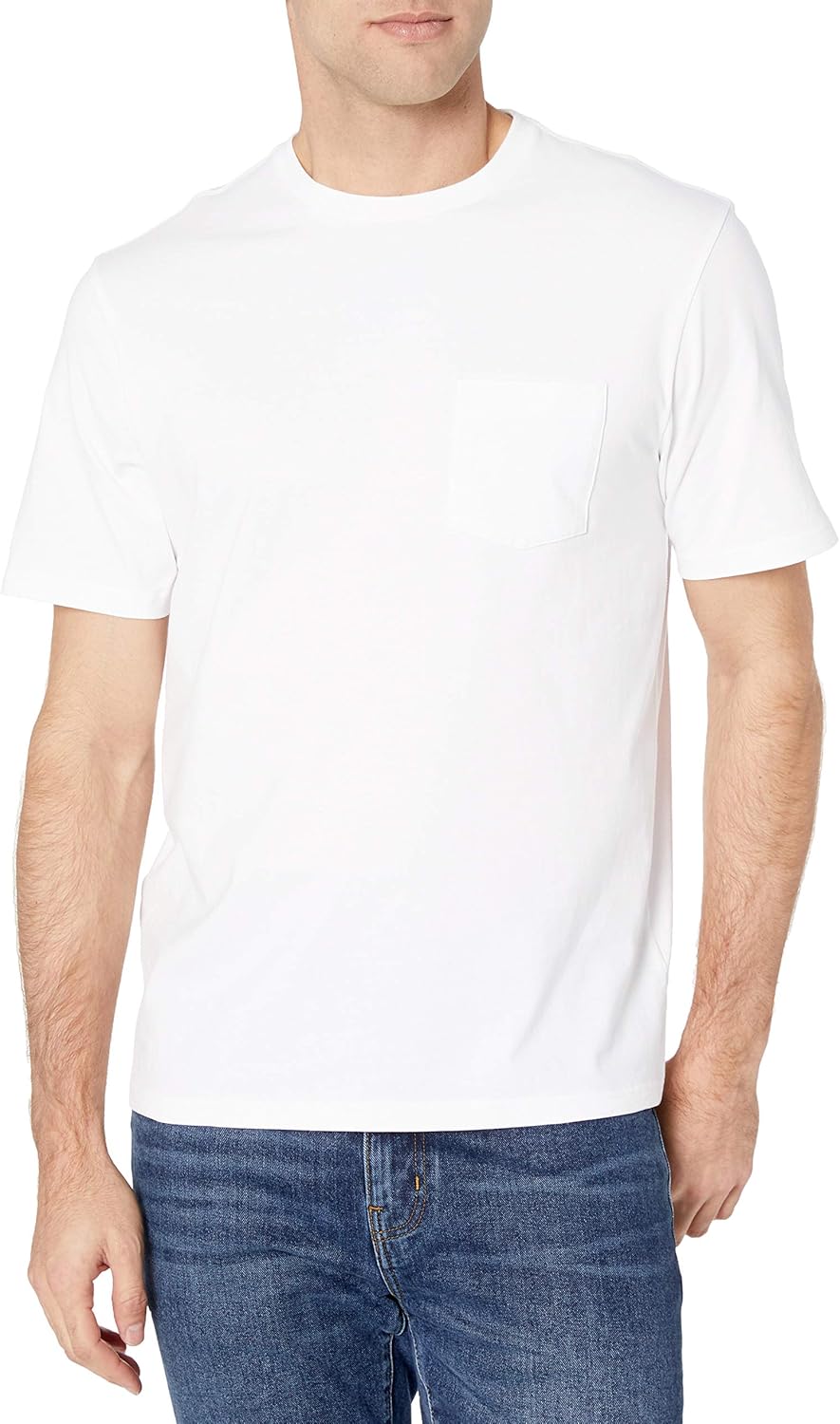  Essentials Men's 2-Pack Loose-Fit Short-Sleeve Crewneck Pocket T-Shirt: Clothing