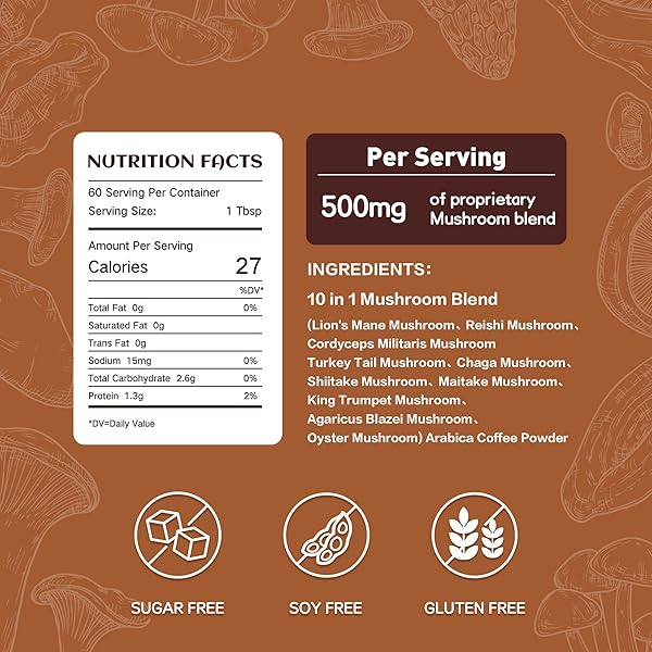 VITAROAST (60 SERVINGS)(2 FOR 1 PROMO) PREMIUM 10 IN 1 ORGANIC MUSHROOM INSTANT ARABICA COFFEE FOR FOR FOCUS, ENERGY, CLARITY