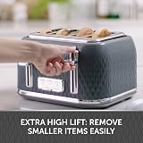 Breville Curve 4 Slice Toaster High Lift Wide Slots Grey Chrome VTR013 view 3