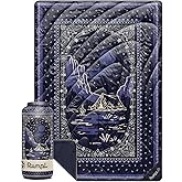 Rumpl Original Puffy Blanket - Warm, Water-Resistant Camping Blanket with 100% Recycled Synthetic Insulation, 52"x75", Original Puffy V2, Midnight Mesa Bandana