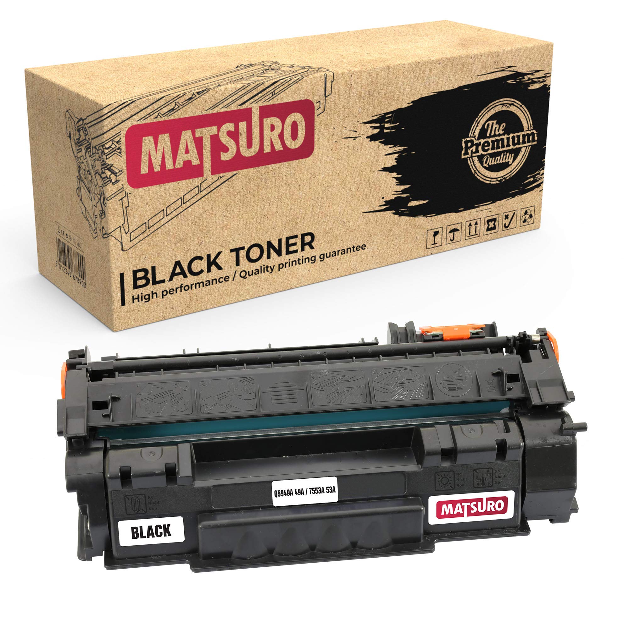 Matsuro Original | Compatible Toner Cartridge Replacement for HP Q5949A 49A 7553A 53A (1 BLACK)