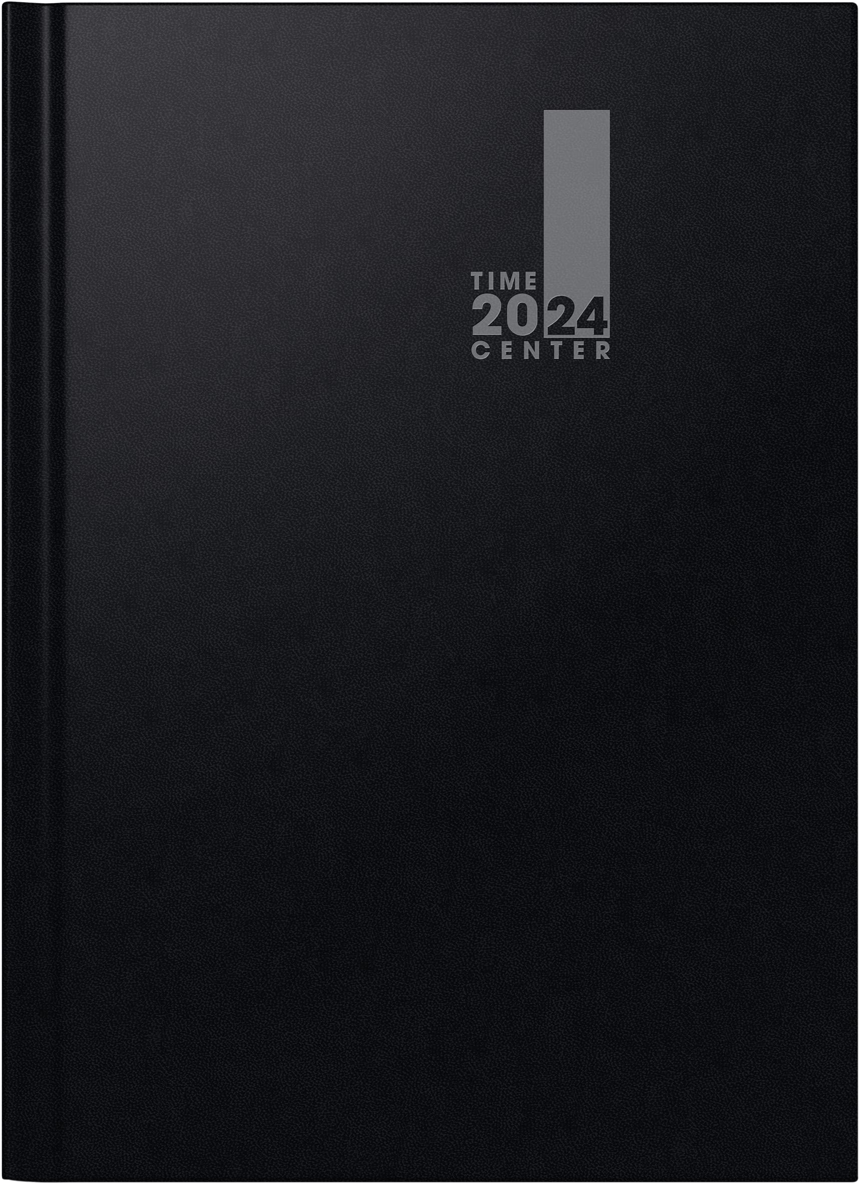 BRUNNEN TimeCenter Weekly Calendar Model 724 2024 2 Pages = 1 Week A4 Black