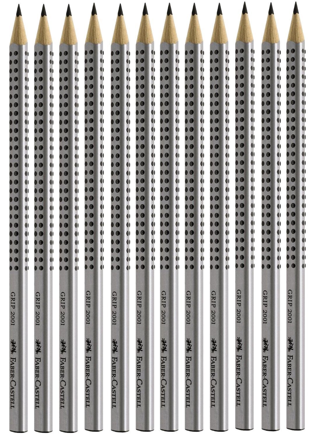 Faber Castell Grip 2001, Pack of 6 Pencils. silber B