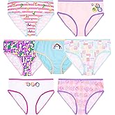 AdoptMe Girls' Amazon Exclusive 7-Pack 100% Combed Cotton Panty Brief Underwear, Sizes 4, 6, & 8