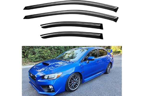 YQAUTEC Window Visors Rain Guards Shield Compatible with 2015-2021 Subaru WRX, Window Wind Deflectors Vent Shades for 15-21 Premium Limited STi