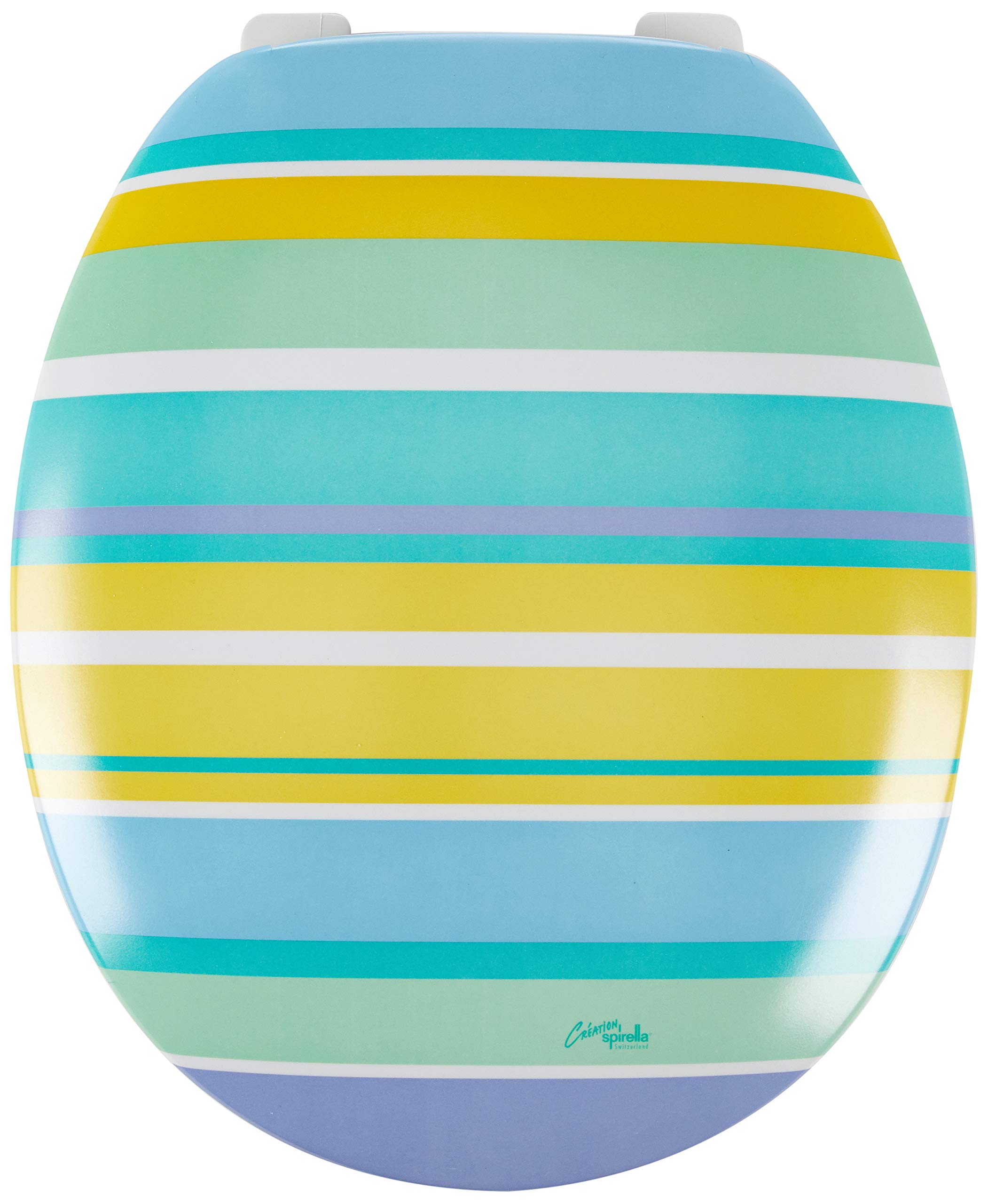 Spirella W.C. Stripe (Yellow/Blue Striped Lid 1200609, White, Standard