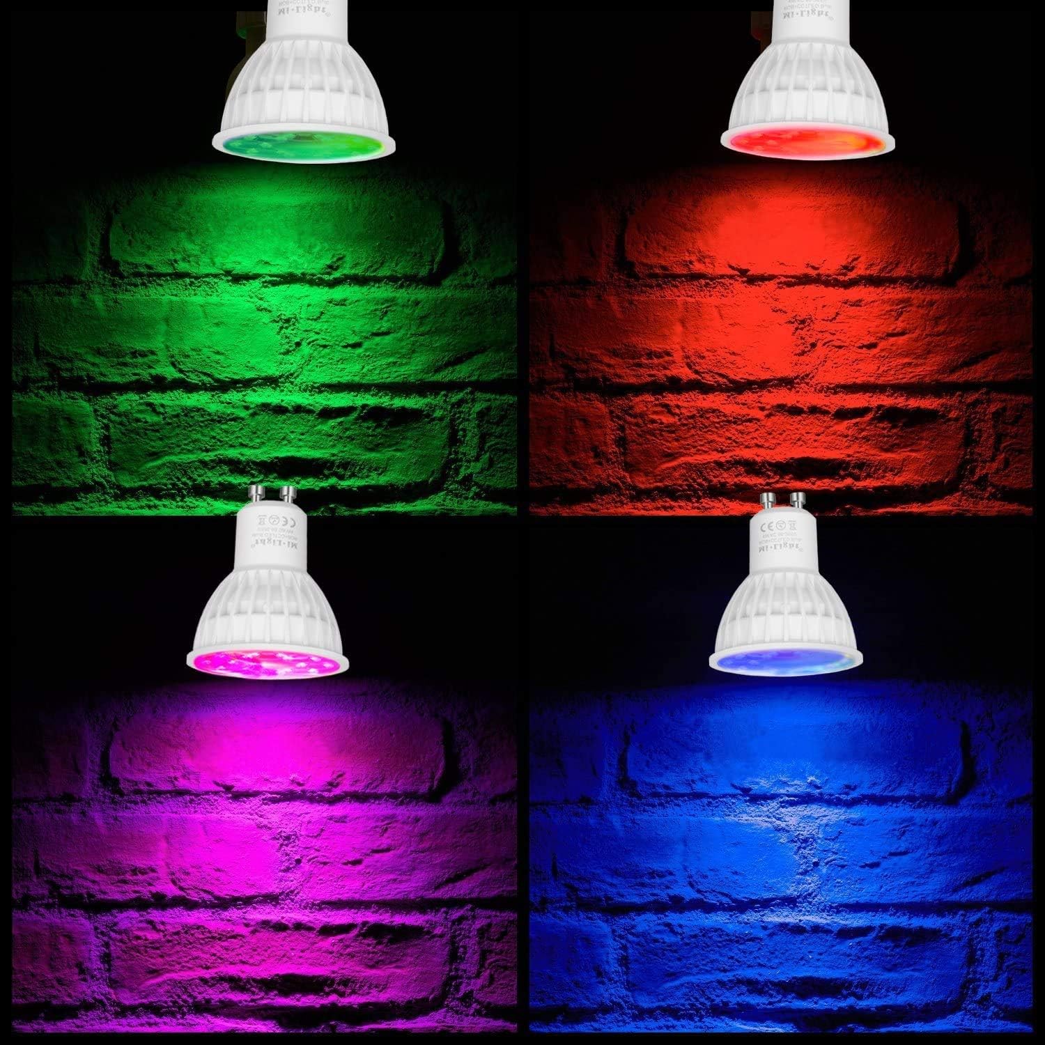Mi-Light Wireless RF Remote Control 4W Colour Changing RGB-CCT GU10 Led Spotlight with Warm White and Cool White Dimming - Image 3