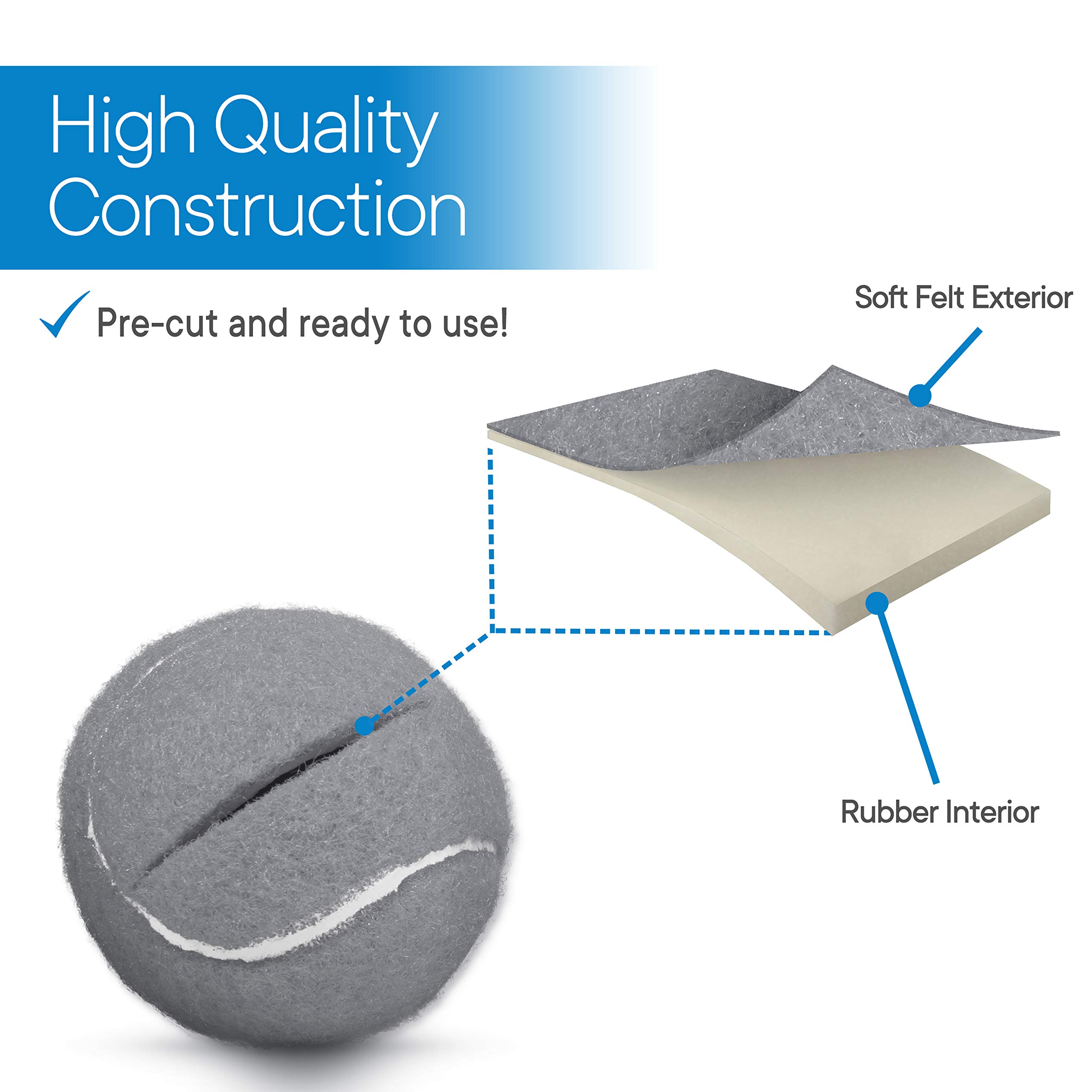 RMS Walker Glide Balls - A Set of 4 Balls with Precut Opening for Easy Installation, Fit Most Walkers (Grey)