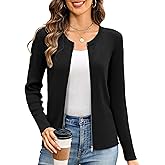 Totatuit Women's Long Sleeve Zip Up Sweater Lightweight Cardigan Crew Neck Tops Zipper Knitted Jacket