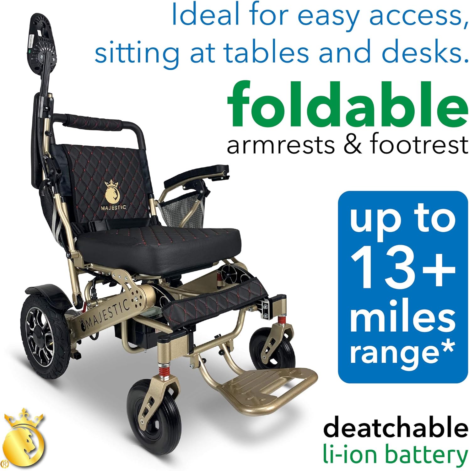 2021 New Folding Ultra Lightweight Electric Power Wheelchair, Silla de Ruedas Electrica, Airline Approved and Air Travel Allowed, Heavy Duty, Mobility Motorized, Portable Power (19.5" Seat Width): Health & Personal Care