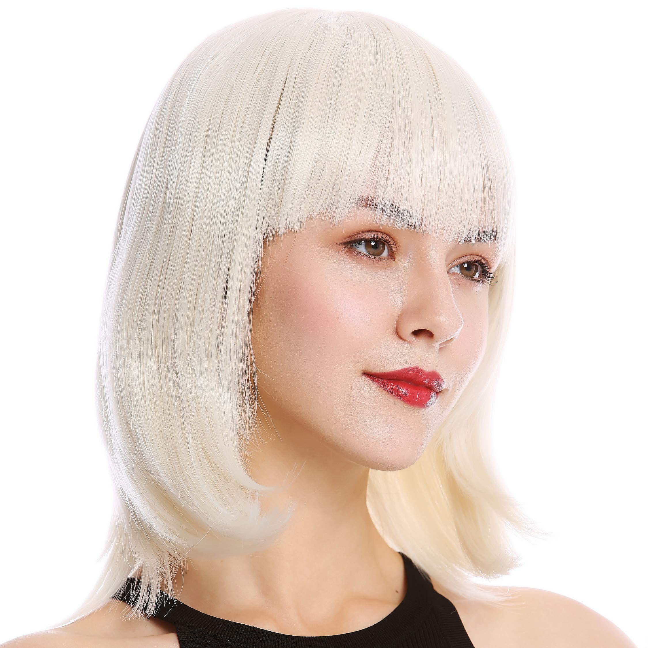 WIG ME UP - YZF-4362-60 Lady Quality Wig short Bob Longbob fringe straight white peroxide bleach blond