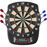 VEVOR13.5 Target Dartboard with 43 Games &amp; 200+ Variations for Up to 8 Players, 6 Dart Shafts with Flights &amp; 50 Soft Tips, Color LCD Scoring Screen for Home Party Game Rooms
