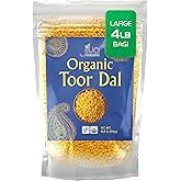Jiva Organic Toor Dal Kori, Unoily, Madhi 4 Pound Bag - Indian Split Pigeon Peas - Non-GMO, Vegan