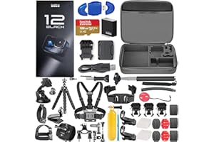 GoPro HERO12 Black 5.3K Action Camera Bundle with 128GB Card and 50 Accessories