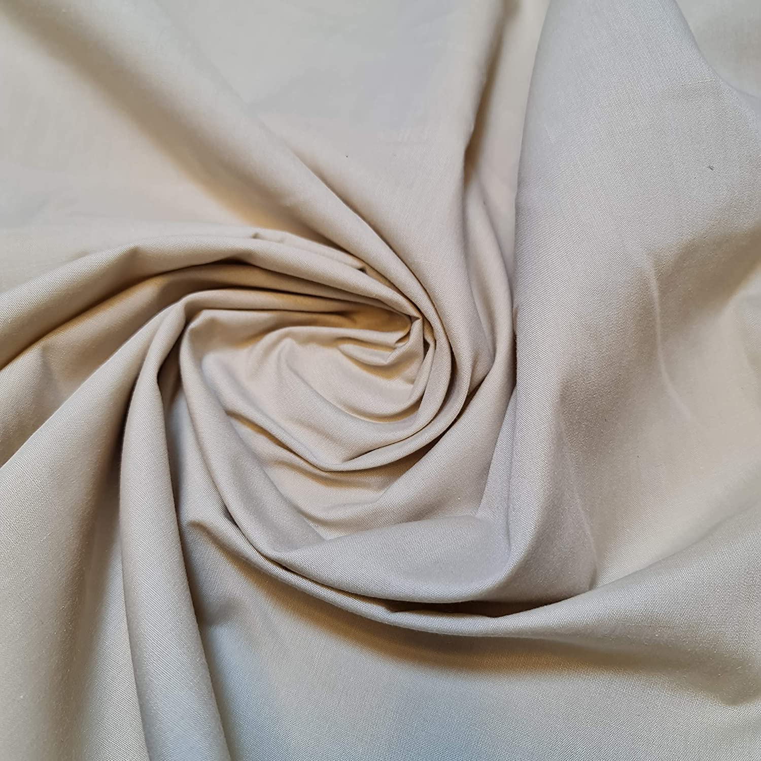Textile Station Plain/Solid Dyed Polyester Polycotton Dress Craft Fabric Material 44" - 112 cm Wide Sold As 1 Meter Pre - Cut Lengths (Available in 42 Colours) (Beige, 2 Meter)