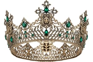 SWEETV King Crown for Men, Men's Tiara Prince Diadem, Royal Medieval Hair Accessory for Cosplay Birthday Prom Halloween