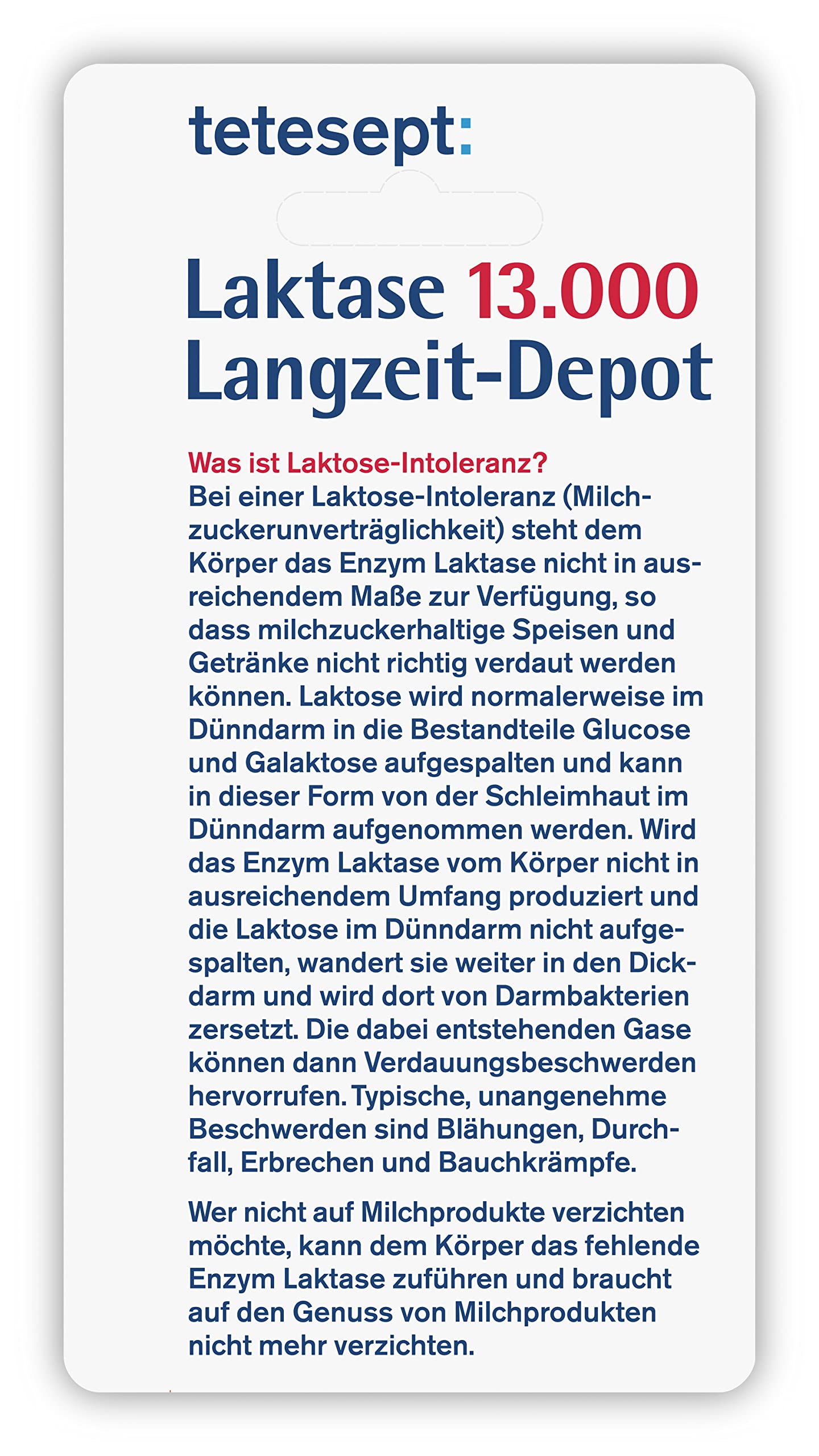 tetesept Laktase 13.000 – 1 Dose à 40 Stück – Laktasetabletten bei Laktoseunverträglichkeit – Nahrungsergänzungsmittel mit Sofortwirkung & 6h Langzeit-Depot 7