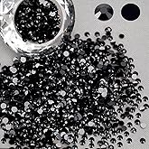 Wholesale Bulk Bags 5000PCS 2mm Resin Flat Back Rhinestone, Solid Black Round Non Hotfix Flatback Resin Rhinestones for Nails, Tumblers, DIY Deco Bling Embellishments, Loose Glitter Crystal Stone
