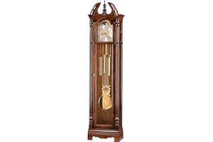 Howard Miller Jonathon Floor Clock with Chimes and Pendulum, Wood Finish Lockable Glass Door, Chain Driven Single-Chime Movement, Vertical Grandfather Home Decor for Bedroom & Living Room