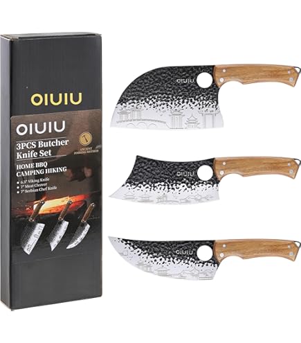 Amazon.com: JJOO 3PCS Butcher Knife, Stainless Steel Butcher Knife