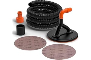 Zipcase Dust Free Hand Sander, Drywall Sander with Vacuum, with 7.4 ft Hose, Adapter, 120 Grit and 240 Grit
