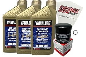 Cyclemax Full Synthetic Oil Change Kit compatible with 2015-2023 Yamaha YZF-R3 YZFR3
