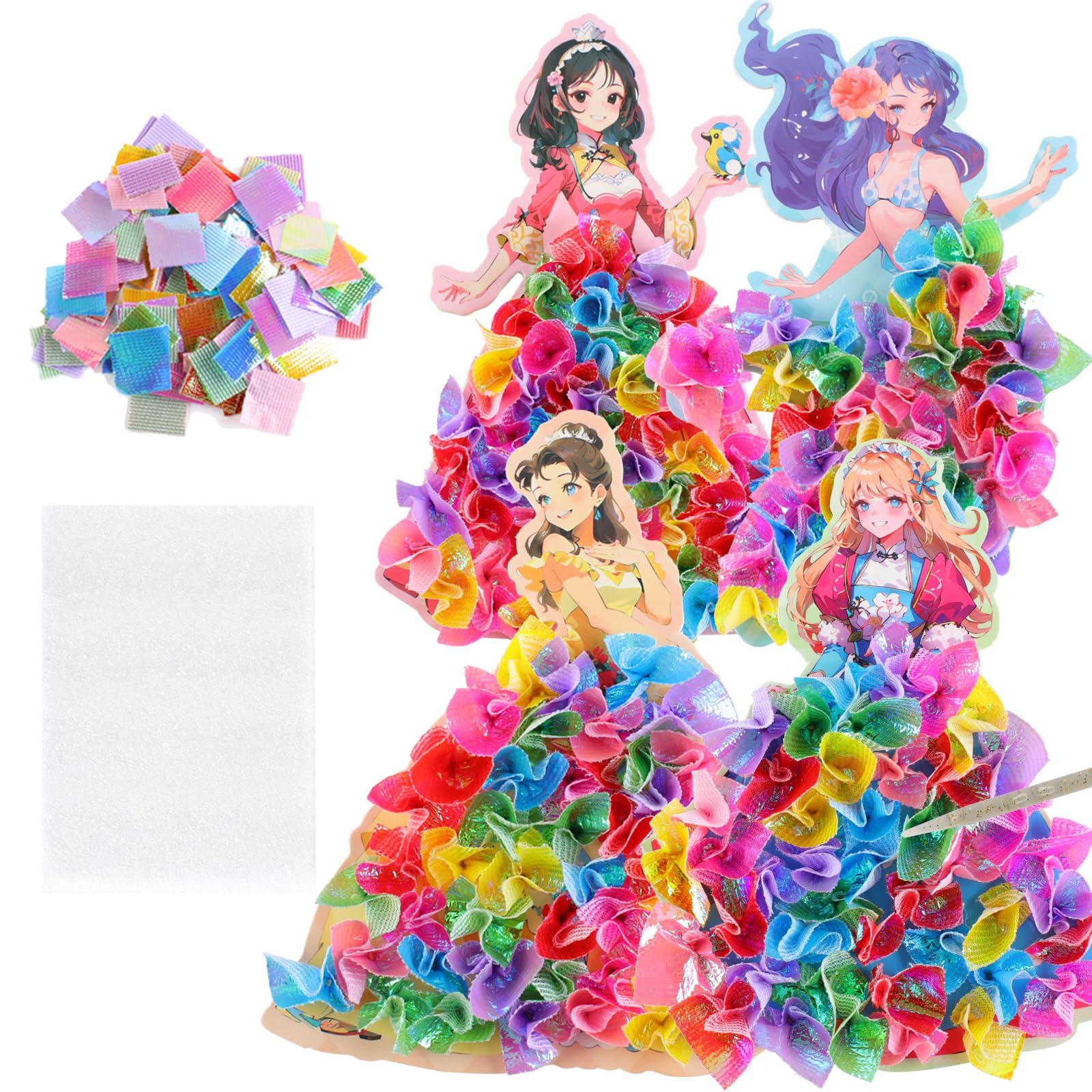 Hopton Poking Arts and Craft Kits for Kids Age 3-9, Fabric Princess Girls Educational Toys, Creative Gifts for 3 4 5 6 7 8 9 10 Year Old Girls Birthday Present