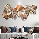 edaknez Gold Metal Wall Decor, Large Metal Wall Art for Living Room, 3D Modern Wall Decoration, for Indoor Outdoor Bedroom Co