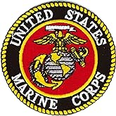 Officially Licensed United States Marine Corps USMC Patch, with Iron-On Adhesive (Full Color)