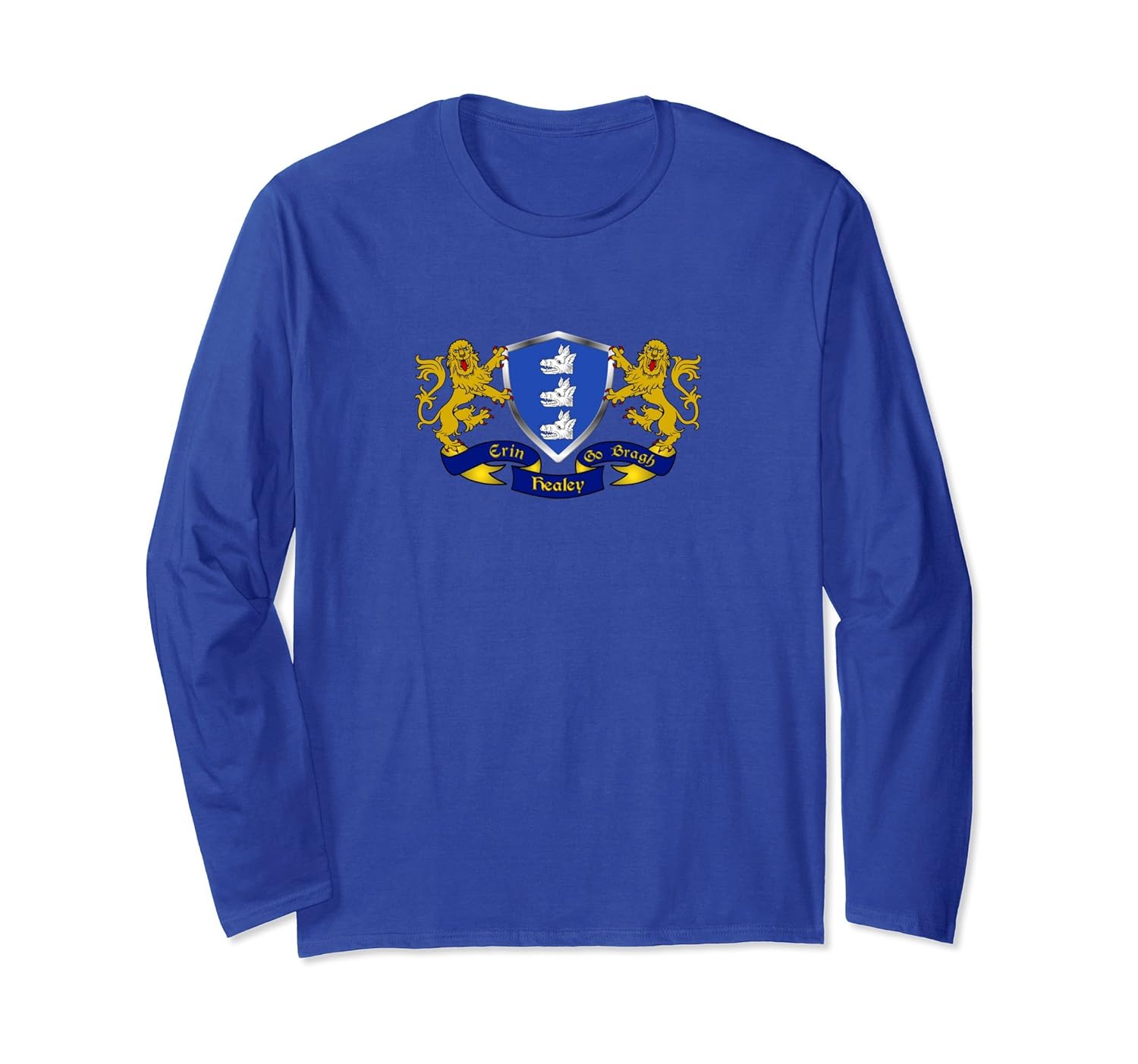 Healey/O'Healey Irish Coat of Arms Long Sleeve T-Shirt-anz