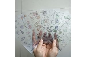 75pcs Scrapbook Stickers, Fecsam Vintage Waterproof Bird Stickers for Adults Kids Teens, Matte Flowers/Leaves/Animal for Planner Laptop Scrapbooking Jounaling Suitcase Cup