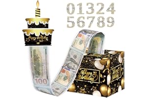 QYINXIU Number Birthday Money Pull Box for Cash Gift Pull, Happy Birthday Surprise Gift Box,Happy Birthday Money Pull Box wit