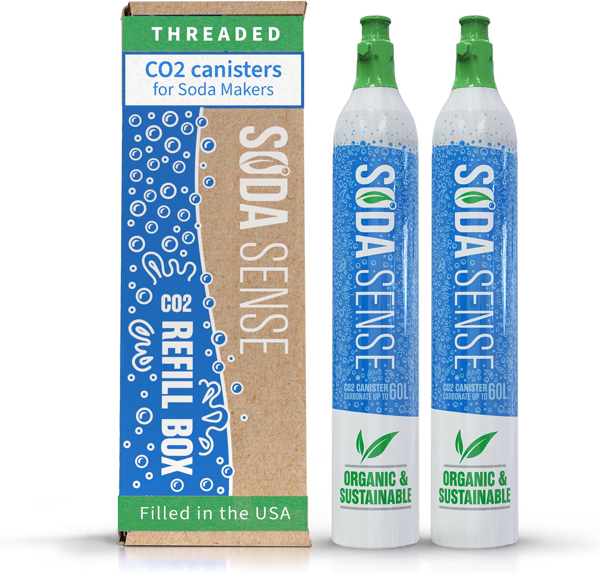 Soda Sense Threaded Connector 60L CO2 Carbonator Cylinder + 15 Amazon