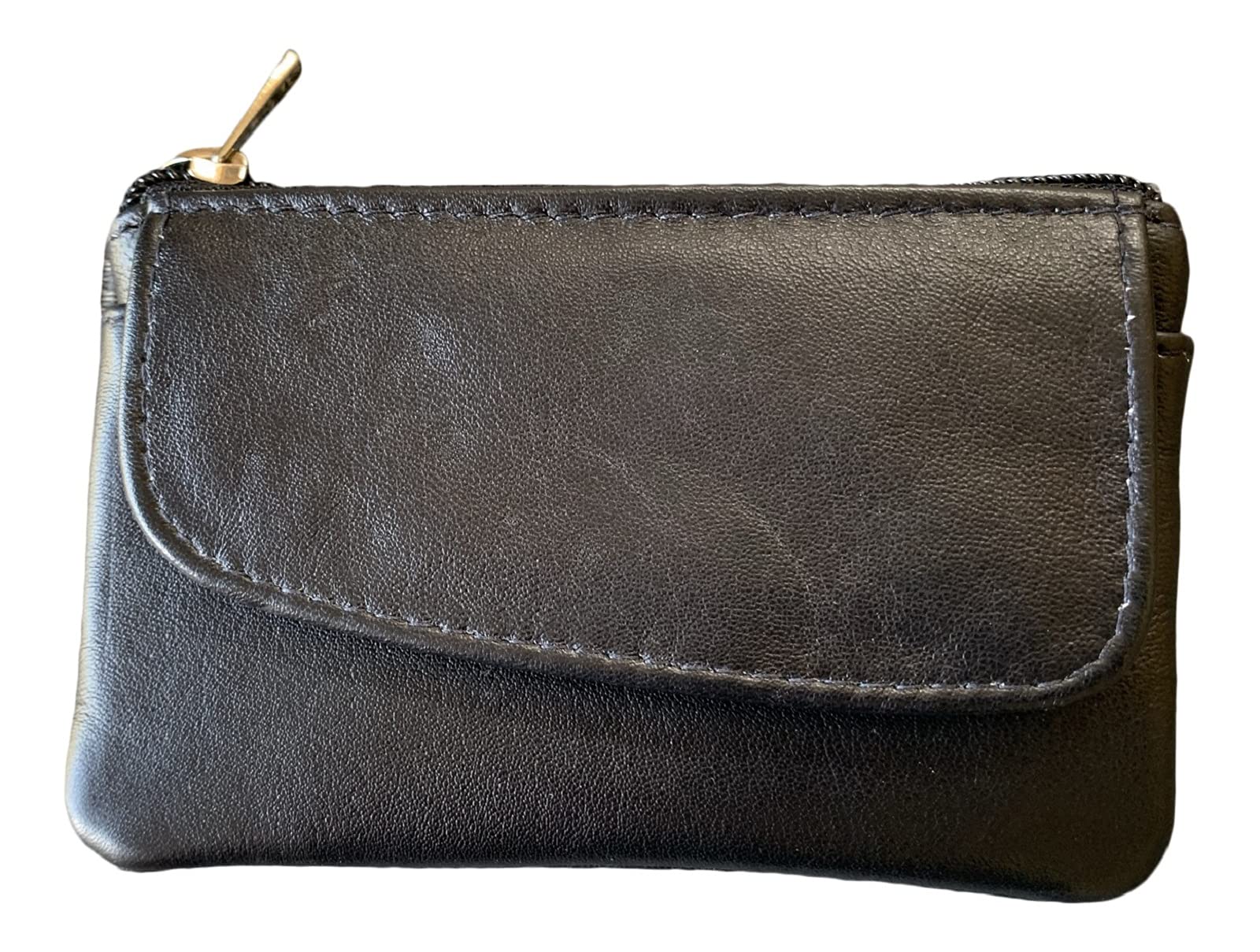 Golunski Small Soft Leather Coin Purse with Coin Purse Credit Card, Black, Petit, Purses