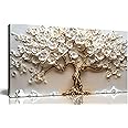 LAOTOART Tree Canvas Wall Art for Living Room - White Flowers Wall Decor for Office - Girls Wall Decor for Bedroom Size 20" x 40"