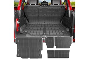 powoq Cargo Mat Compatible with 2018-2025 Jeep Wrangler JL Unlimited 4 Door Backrest Mat Trunk Mat TPE Replacement for 18-25 Jeep Wrangler JL 4X4 Accessories (Fit 18-25 JL 4X4,Trunk Mat+Backrest Mat)
