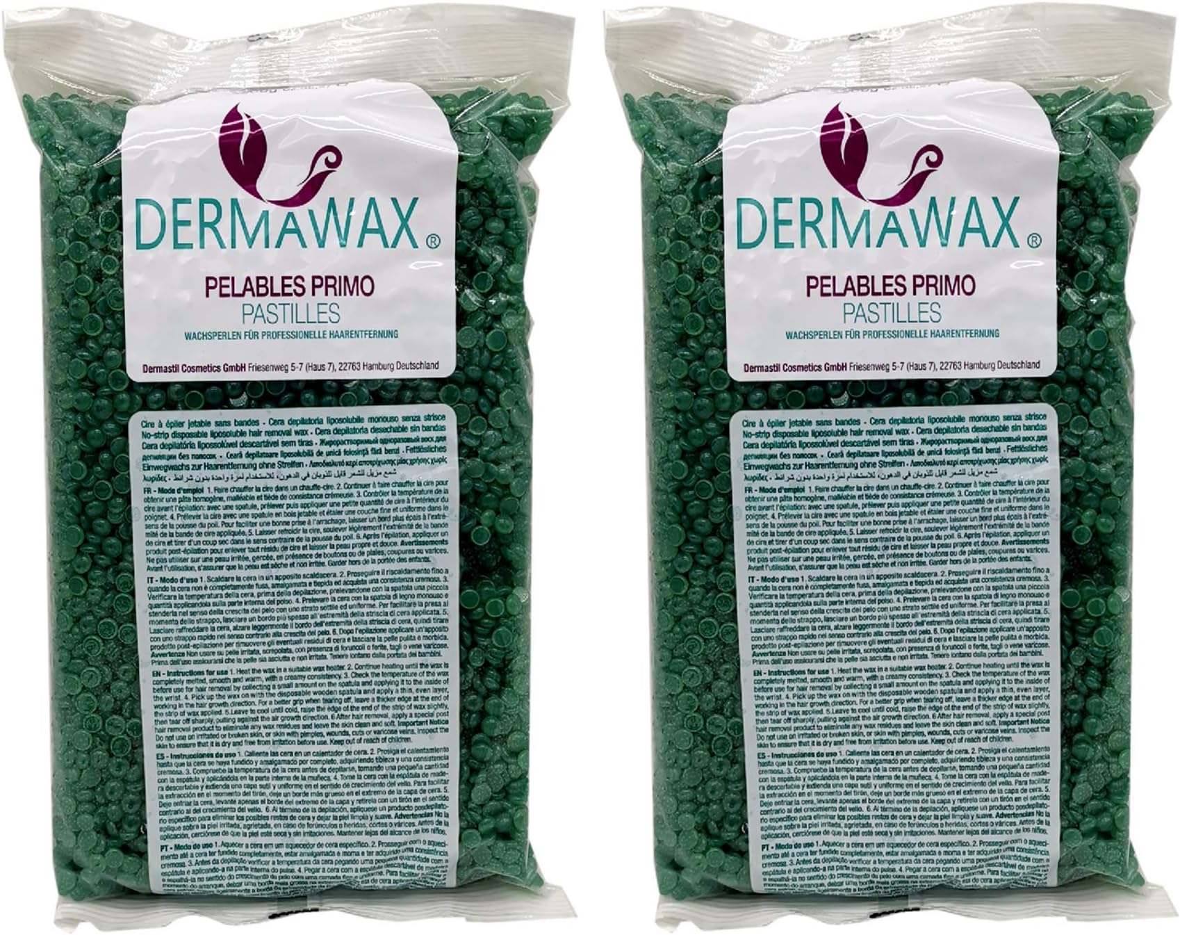 2 kg Chlorophyll Green Low-Temperature Premium Wax Beads for Depilation, Body Hair Removal- Stripless Wax