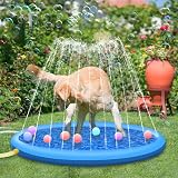Jsdoin 100cm Dog Splash Pad Inflatable Pool Foldable Thickened PVC Blue view 4