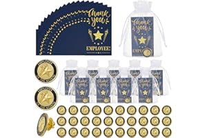 Wavyknot 50 Sets Employee Appreciation Gifts Bulk 50 Employee of The Month Difference Service Lapel Pin 50 Cards 50 Bags Thank You Recognition Gifts for Team Staff Volunteer