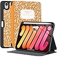 Supveco Case for iPad Mini 7 (A17 Pro) 2024/iPad Mini 6 2021 8.3 Inch with Pencil Holder-[Auto Wake/Sleep],Slim Protective Case with Soft TPU Back Cover for iPad Mini 7th/6th Generation(Citrus)