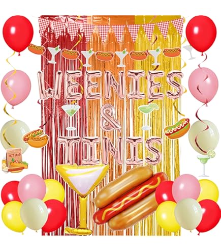 3-Pack Martini & Hot Dog Party Banner Garlands – 'Weenies & Tinis' Bachelorette Birthday Decor - View #7