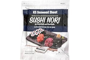 KS Twice Roasted Seaweed Sheets 7.50 in x 8.25 in (50 Sheets)