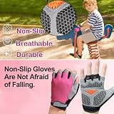 CubePlug Kids Cycling Half Finger Gloves GEL Padded Pink M view 2